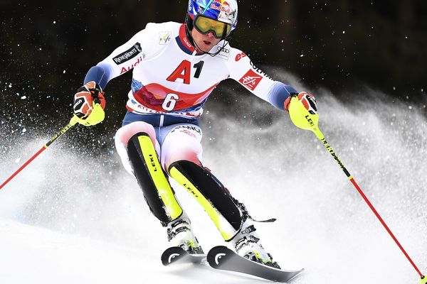 Le Français Alexis Pinturault lors du slalom de Kitzbuehel (Autriche) ce dimanche.