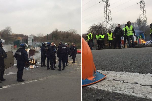 La police a délogé les gilets jaunes qui bloquaient le dépôt pétrolier d'Haulchin.