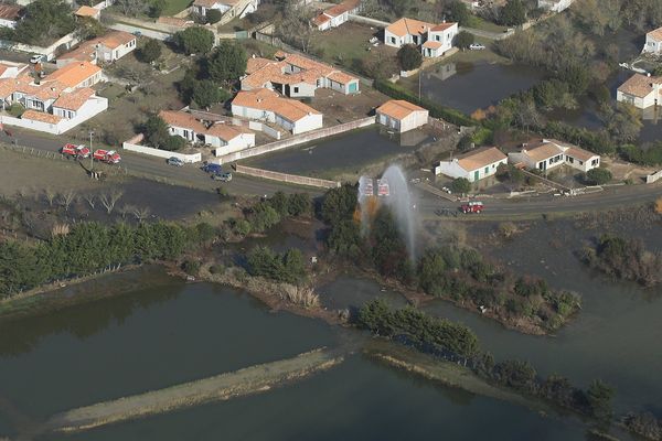 Les teres inondées à St-Clément-des-Baleines sur l'île de Ré après Xynthia