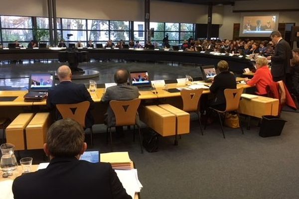 L'hémicycle du conseil départemental en séance à Nancy, lundi 17 décembre 2018.