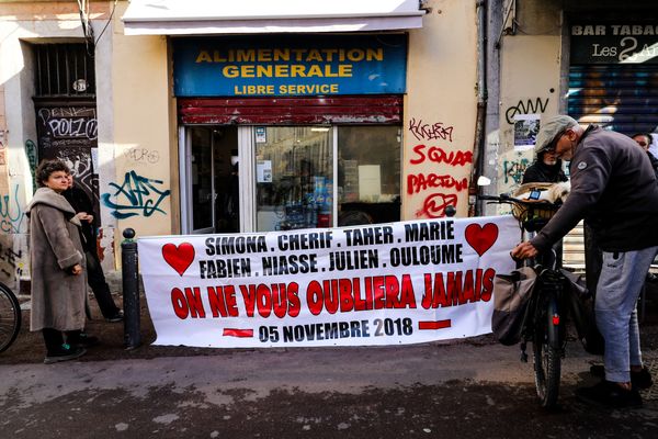 Une banderole d'hommage aux victimes des effondrements de la rue d'Aubagne (Illustration)