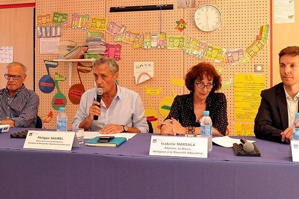 Montpellier - conférence de presse de Philippe Saurel sur la rentrée scolaire - 1er septembre 2016.