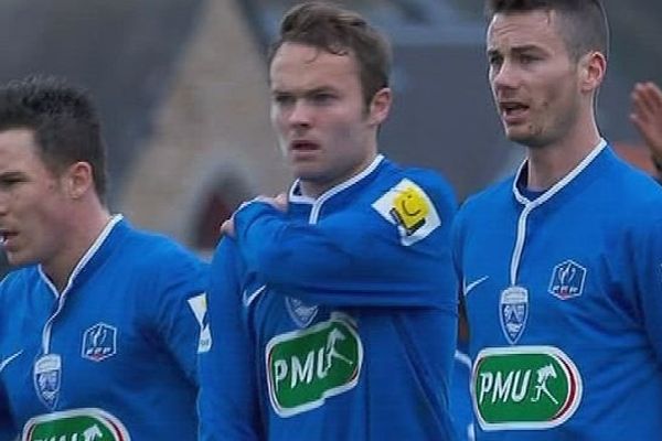 Archives. Joueurs de l'US Avranches lors du match du 4 janvier coupe de France face à Lens