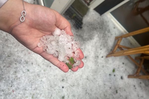 Un orage de grêle a frappé le secteur de Dompierre-sur-Besbre, dans l'Allier, lundi 20 juin.