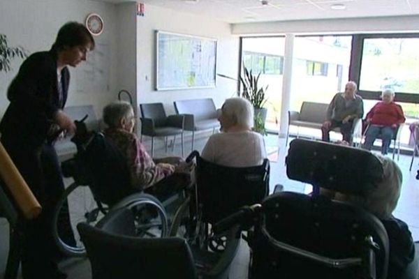 Pensionnaires d'une maison de retraite en Limousin