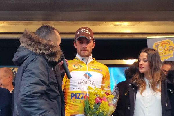 Ben Gastauer (AG2R La Mondiale), vainqueur de la 1ère étape du 47ème Tour du Haut-Var, le 21 février 2015