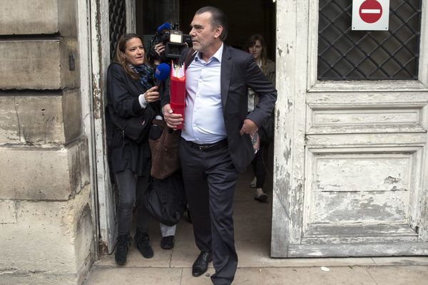 Franck Berton, l'avocat d'Abeslam, à la sortie du Palais de Justice de Paris.