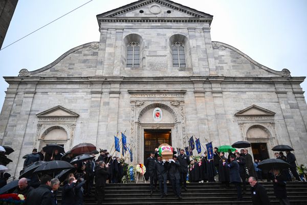 Les funérailles de Victor Emmanuel de Savoie, fils du dernier roi d'Italie, se sont déroulées le 10 février 2024 à la cathédrale de Turin (Italie).