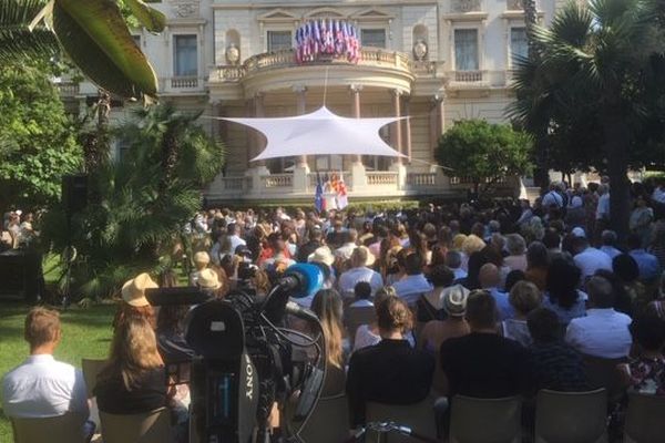 Cérémonie d'hommage aux victimes de l'attentat de Nice, le 14 juillet 2019, devant le musée Masséna