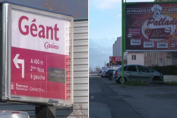 Des panneaux publicitaires dans l'agglomération de Grenoble