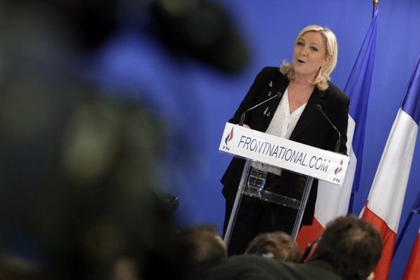 Marine Le Pen au soir du premier tour des élections départementales