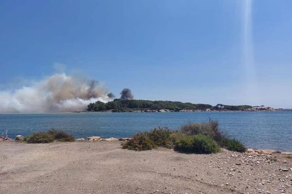 Un incendie se déclare sur l'île du Gaou dans le Var. 5000 mètres carrés parcourus par les flammes