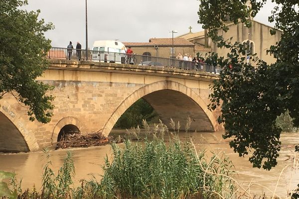 L'eau est montée très haut lors des intempéries dans l'Aude du 15 octobre 2018.