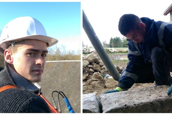 Nolan Poirrier, apprenti zingueur-ornemaniste et Simon Boucher, apprenti maçon participent à l'Olympiade des métiers du 15 au 17 mars à Blois