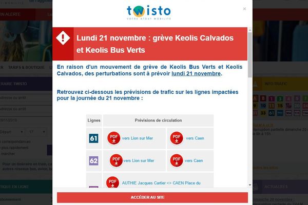 Des perturbations sont à prévoir sur les réseaux Kéolis Calvados et Keolis bus verts