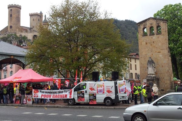 La CGT a appelé à un rassemblement sur les allées Villotes à Foix pour protester contre la loi de sécurisation de l'emploi