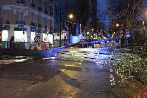 Le passage de la tempête Eleanor a fait des dégâts en Île-de-France, ici dans le 15ème arrondissement de Paris.