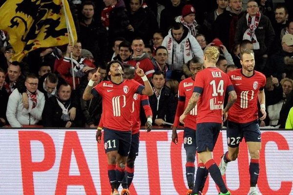 La joie des joueurs du LOSC après le 2ème but de Mendes.