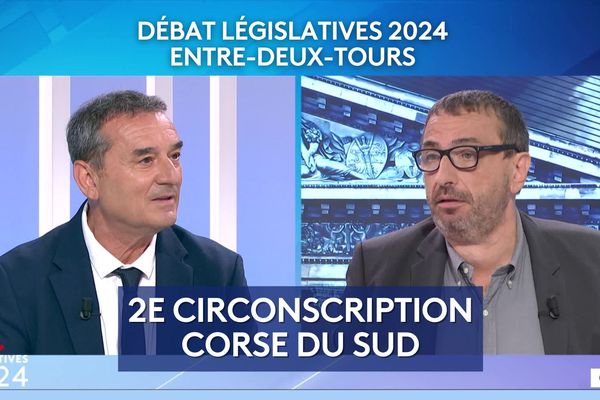 Duel François Filoni, Rassemblement National arrivé en tête au 1er tour avec 35,10% face au député sortant Paul-André Colombani du Partitu di a Nazione Corsa (26,45%)