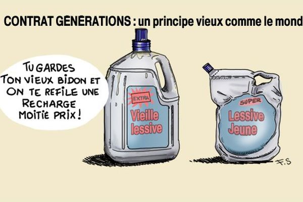 Les contrats de génération, vu par notre dessinateur François Schmidt