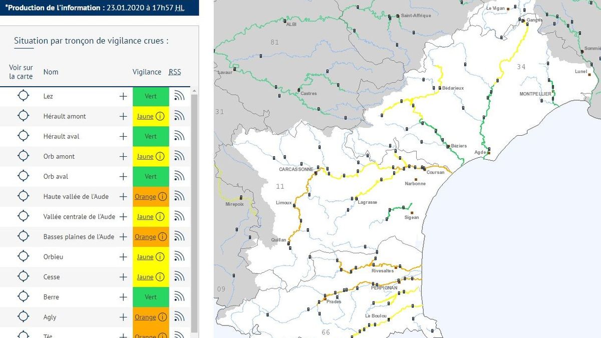 Tempete Gloria L Aude Et Les Pyrenees Orientales Repassent En Vigilance Jaune Inondations