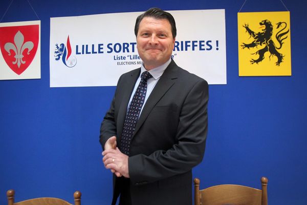 Eric Dillies, tête de liste Fn à Lille. 