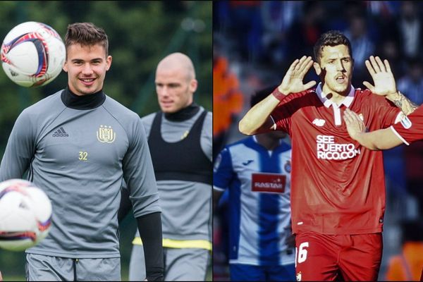  Dendoncker d'Anderlecht à gauche et Jovetic de l'Inter Milan à droite