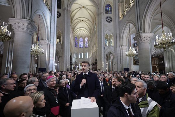 Emmanuel Macron à Notre-Dame de Paris, le 29 novembre 2024.