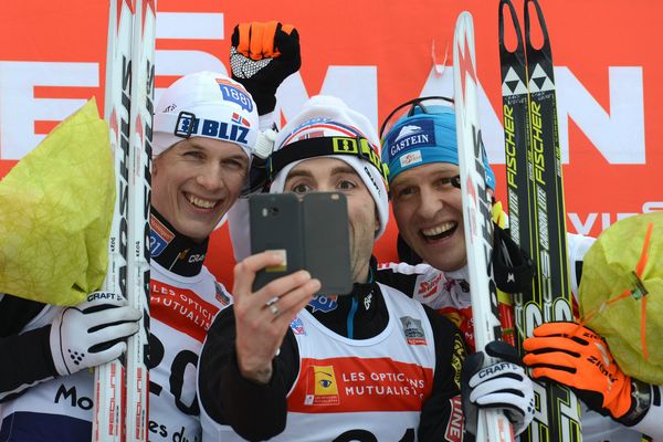 Chaux-Neuve 2015 avec sur le podium Magnus Krog, Magnus Moan et Bernard Gruber 