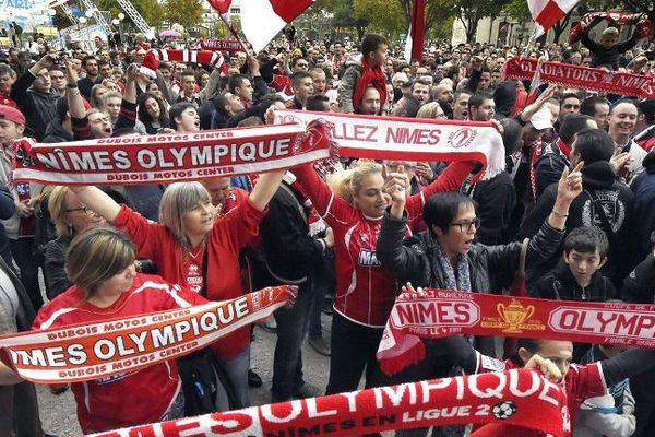 Manifestation des supporters du Club nîmois en novembre 2014