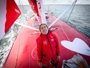 Samantha Davies sur Initiative Coeurs, IMOCA sur lequel elle fait le Vendée Globe 2024