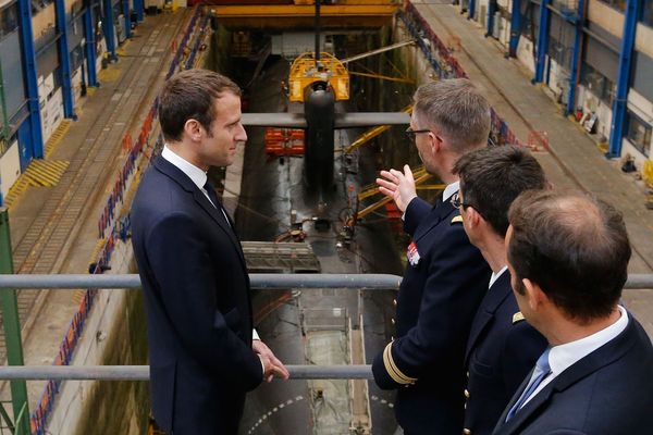 Emmanuel Macron en visite sur la base de l'Ile Longue - 4 juillet 2017