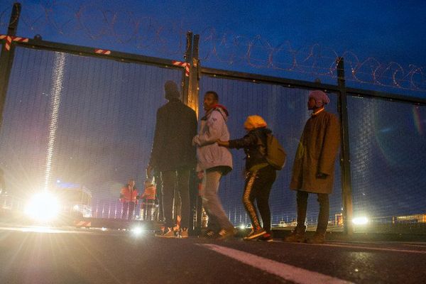 Sur le site d'Eurotunnel, ce mercredi soir.