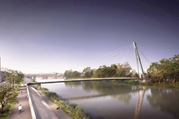 Sur la Rive Gauche, la passerelle Rapas traversera la Garonne sur 150 mètres de long.