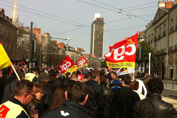 Quelques 3000 personnes dans les rues de Nantes ce mardi à l'appel de quatre syndicats.