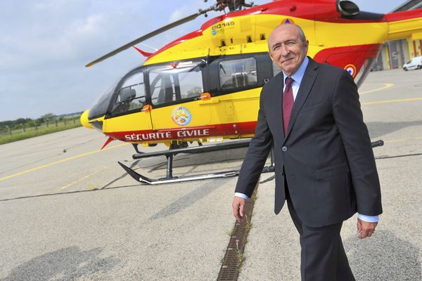 Le ministre de l'Intérieur, Gérard Collomb, à Nîmes, le 124 mai 2018