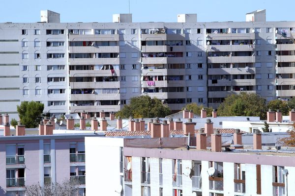 Des logements sociaux dans le quartier de La paillade (Mosson) à Montpellier.