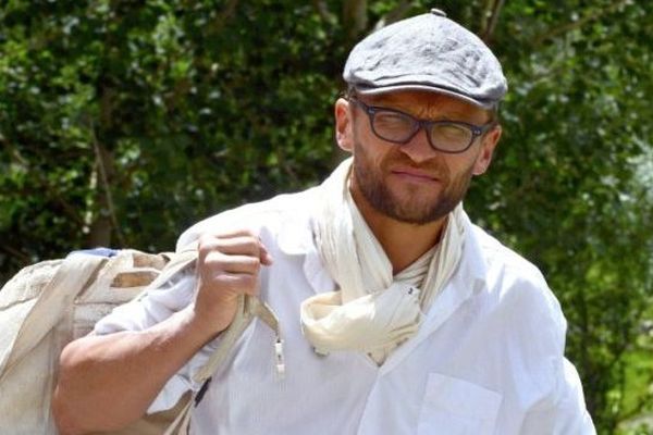 Sylvain Tesson lors d'une manifestation en costume d'époque