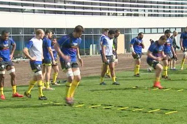 Les Clermontois à l'entraînement, jeudi, avant leur déplacement à Paris. 