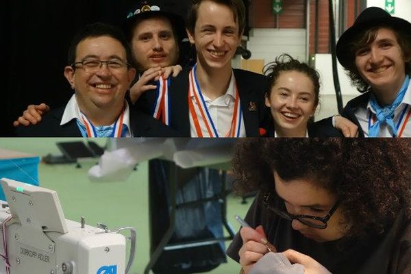 Laurent, Camille (et son binôme Yann derrière lui), Anne-Hestia, Maël et Nourria rentrent tous primés des Abilympics de Bordeaux