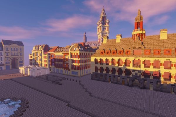 La Grand'Place de Lille version Minecraft. 