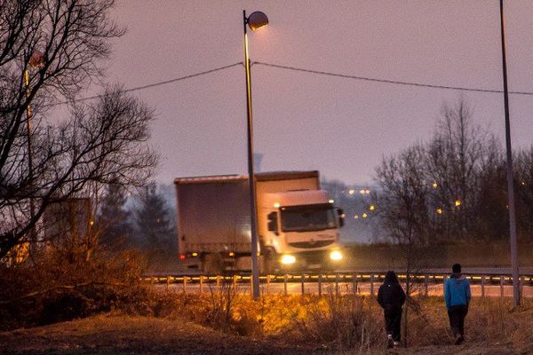 L'A25 près de Calais le 14 février dernier