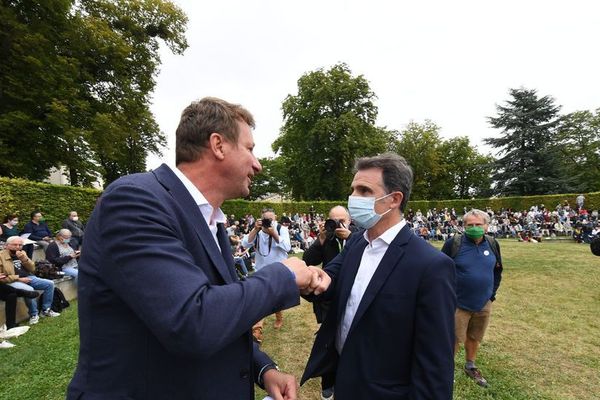  Yannick Jadot et Eric Piolle aux Journées d'été des écologistes à Poitiers le 19 août 2021