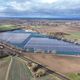 Le parc solaire de 16 hectares  de Leutenheim, du ciel.