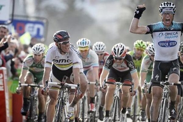 Sylvain Chavanel à l'arrivée sur la promenade des Anglais.