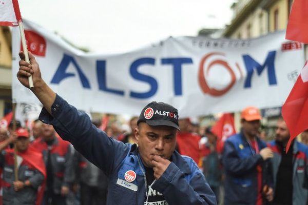 Les alsthommes dans la rue le 15 septembre 2016 à Belfort