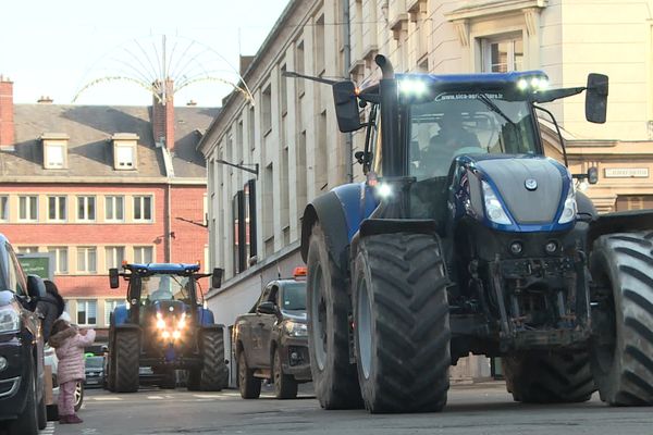 Manifestation des agriculteurs dans les rues d'Amiens mercredi 24 janvier.