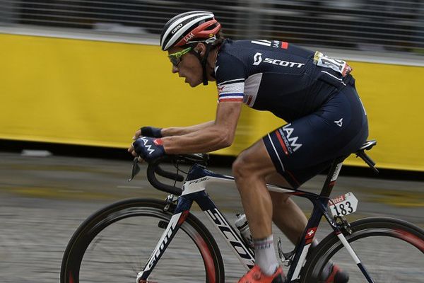 Sylvain Chavanel sur le Tour de France le 26 juillet 2015.