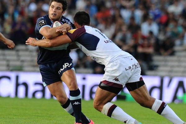 Le joueur du Racing, Brice Dulin, lors du match à Chaban Delmas, samedi 23 Août