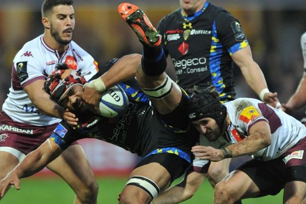 Le 24 janvier 2016, l'ASM était éliminée de la Champions Cup après une défaite à domicile face à Bordeaux-Bègles (28-37).